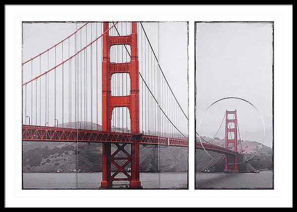 Golden Gate Red - Framed Print - SEVENART STUDIO