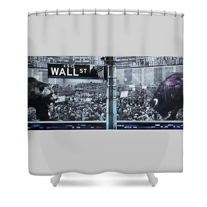 Wall Street - Shower Curtain - SEVENART STUDIO
