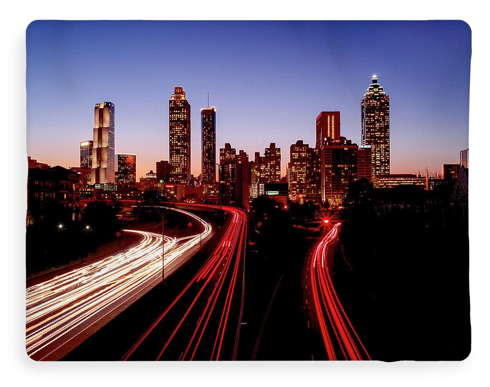 Atlanta At Night - Blanket - SEVENART STUDIO