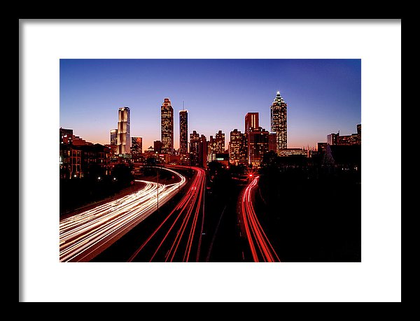 Atlanta At Night - Framed Print - SEVENART STUDIO