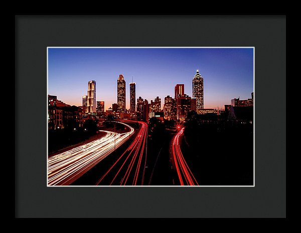 Atlanta At Night - Framed Print - SEVENART STUDIO