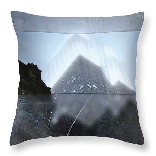 Empire State Fog - Throw Pillow - SEVENART STUDIO