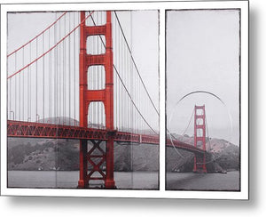 Golden Gate Red - Metal Print - SEVENART STUDIO