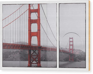Golden Gate Red - Wood Print - SEVENART STUDIO