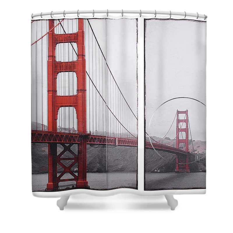 Golden Gate Red - Shower Curtain - SEVENART STUDIO