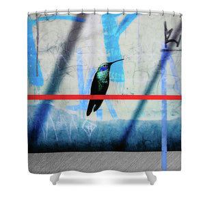 Humming Bird Grafitti - Shower Curtain - SEVENART STUDIO