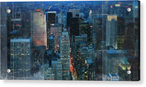 Manhattan At Night - Acrylic Print - SEVENART STUDIO