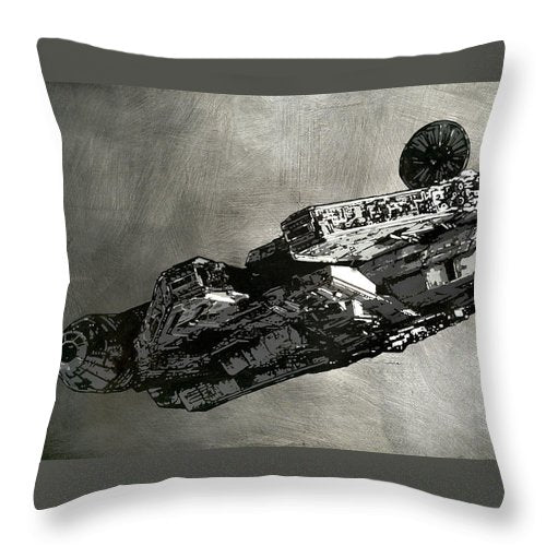 Millinneum Falcon - Throw Pillow - SEVENART STUDIO