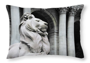New York Lion - Throw Pillow - SEVENART STUDIO