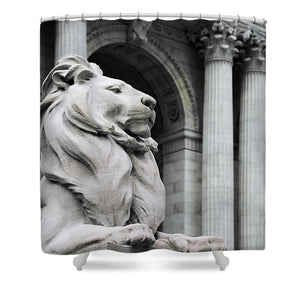 New York Lion - Shower Curtain - SEVENART STUDIO