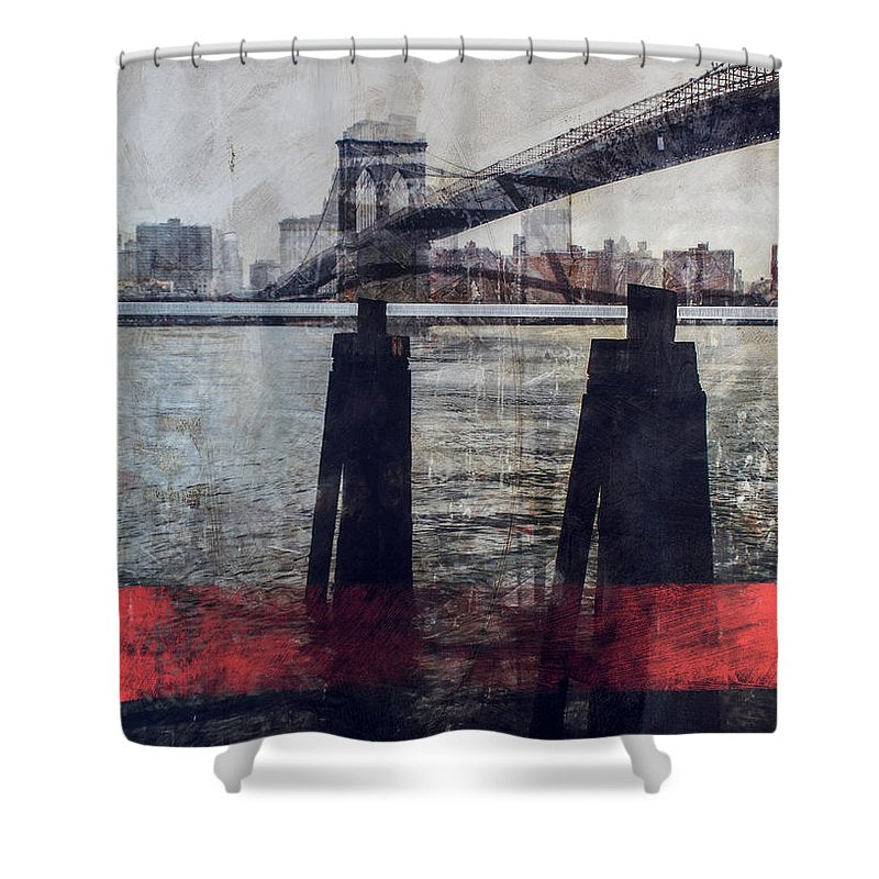 New York Pier - Shower Curtain - SEVENART STUDIO