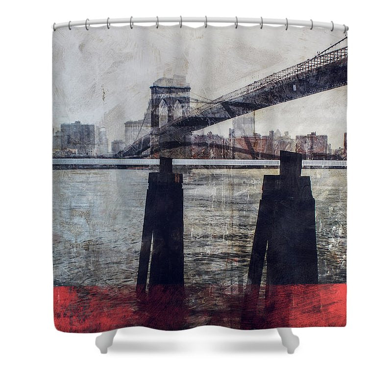 New York Pier - Shower Curtain - SEVENART STUDIO