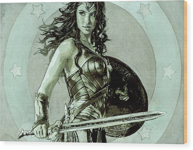 Wonder Woman - Wood Print - SEVENART STUDIO